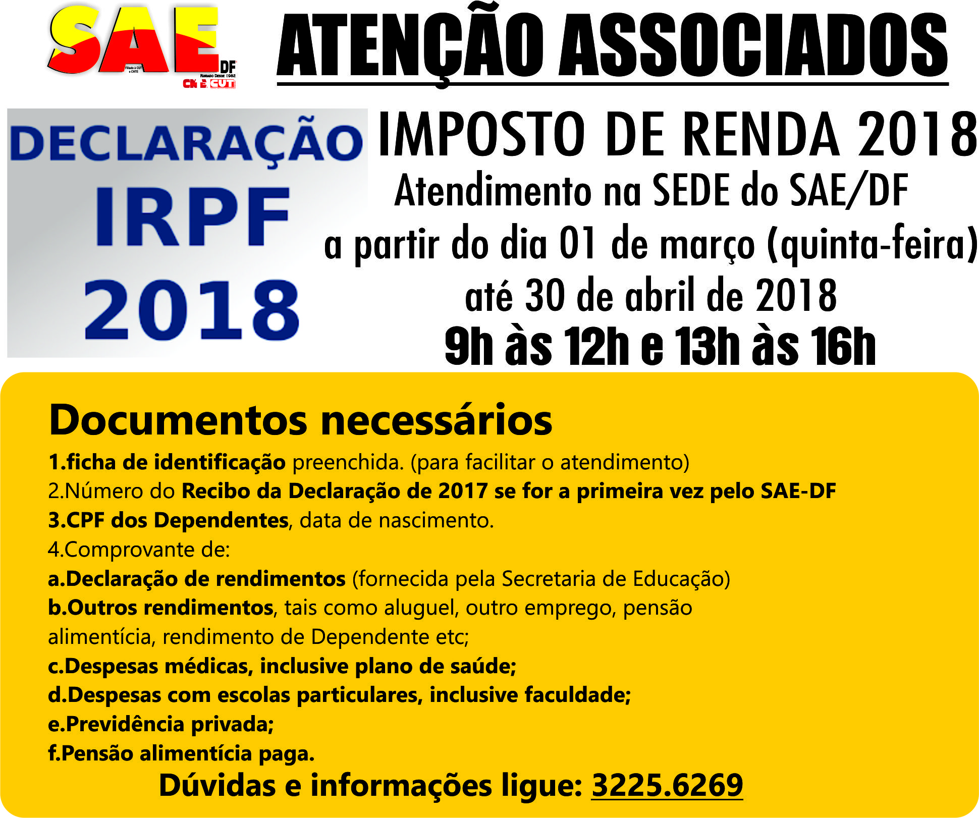 A Partir Da Próxima Quinta Feira 0103 Começa O Atendimento Para Declaração Do Imposto De 8982